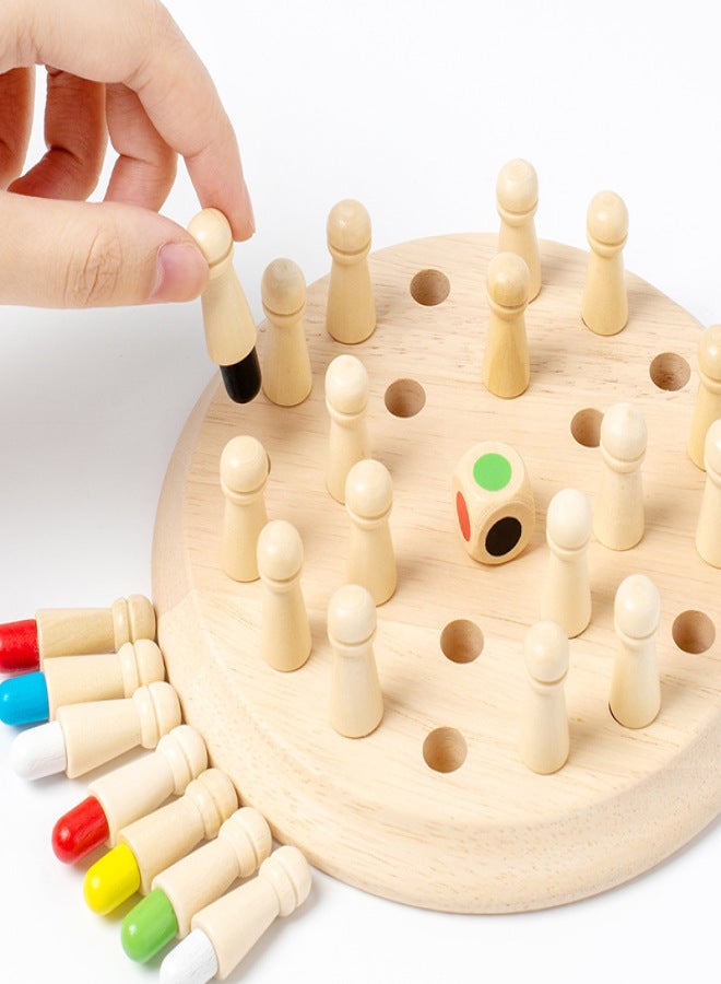 Color Memory Chess Children's Wooden Early Education Mindfulness Parent-Child Interactive Fun Games Science and Education Educational Toys(Radish Memory Chess 410g) - Image 2