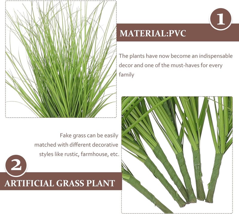 SECFOU 8pcs Artificial Reed Grass Faux Plant 40cm Simulation Greenery for Vase Home Décor Indoor Small Fake Plants - Image 3