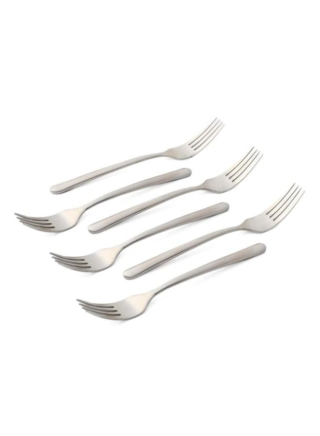 Life Smile 12pcs Cutlery Set, 18/10 Stainless Steel, Flatware Set, 12pcs Dinner Fork, Matte Silver, for Home Kitchen, Matte Polished - Dishwasher Safe - Image 2