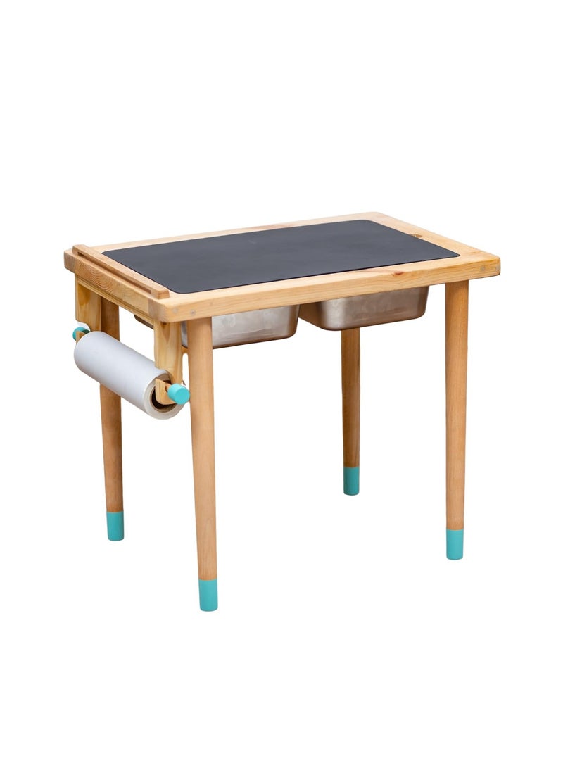 Ariro Montessori Inspired Sensory Table Eco-Friendly Design for Optimal Toddler Development Small Study Table For Toddlers and Kids- Blue - Image 1