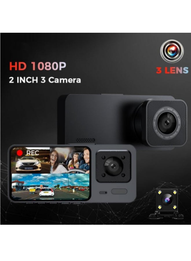 Generic Three Cameras Smart Dash Cam Pro Plus Sets 1MP Resolution/Free Wifi / 24-hours Parking Monitor / 170 Degree Wide View Angle  - Image 2