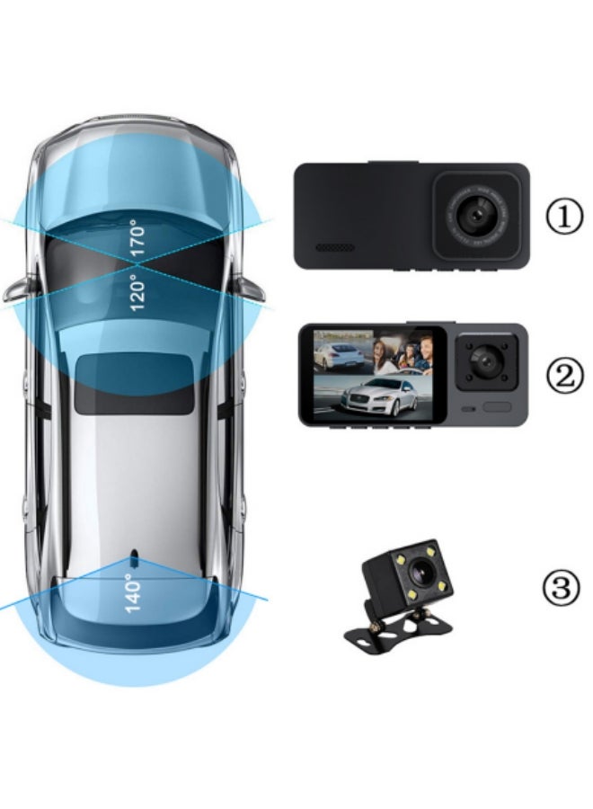Generic Three Cameras Smart Dash Cam Pro Plus Sets 1MP Resolution/Free Wifi / 24-hours Parking Monitor / 170 Degree Wide View Angle  - Image 4