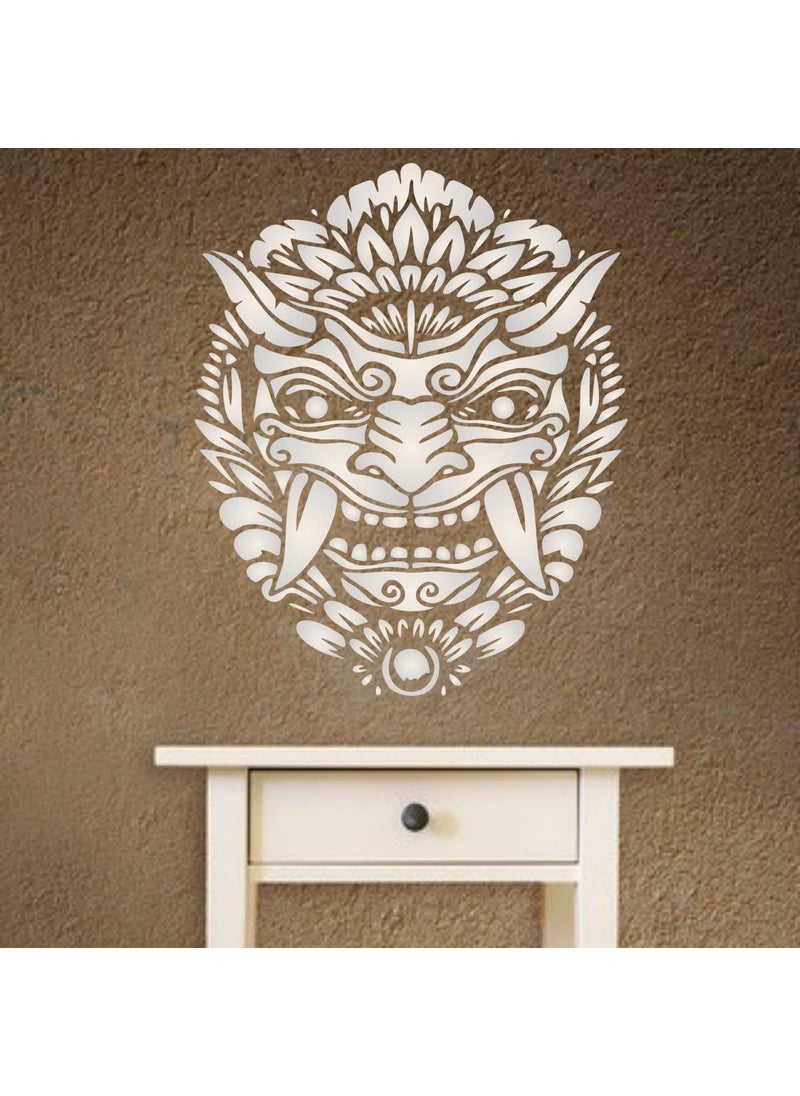 Usnyabni Barong Mask Stencil, 10 x 12.5 inch (L) - Balinese Mythology Panther-Like Creature of Bali Indonesian Stencils Template for Painting  - Image 4