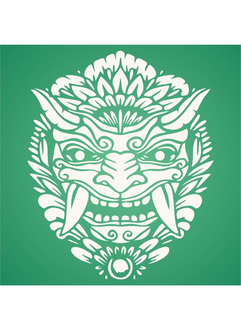 Usnyabni Barong Mask Stencil, 10 x 12.5 inch (L) - Balinese Mythology Panther-Like Creature of Bali Indonesian Stencils Template for Painting  - Image 5