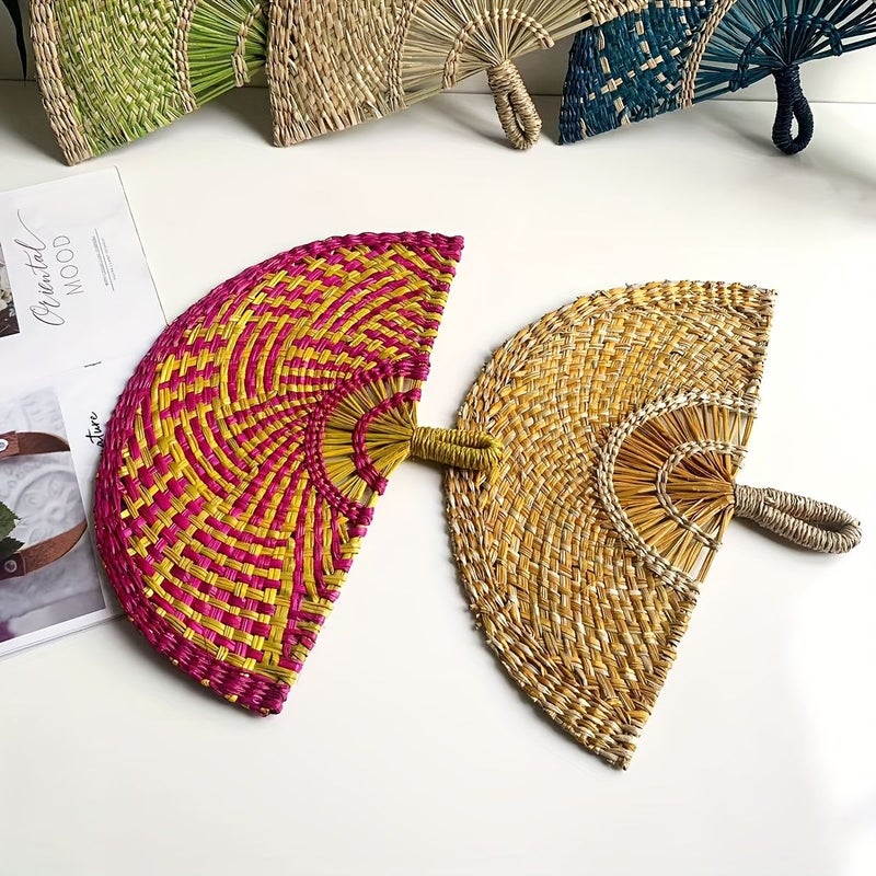 Half Decorative Hand Fan Half Primary Color 42 28 - Image 5