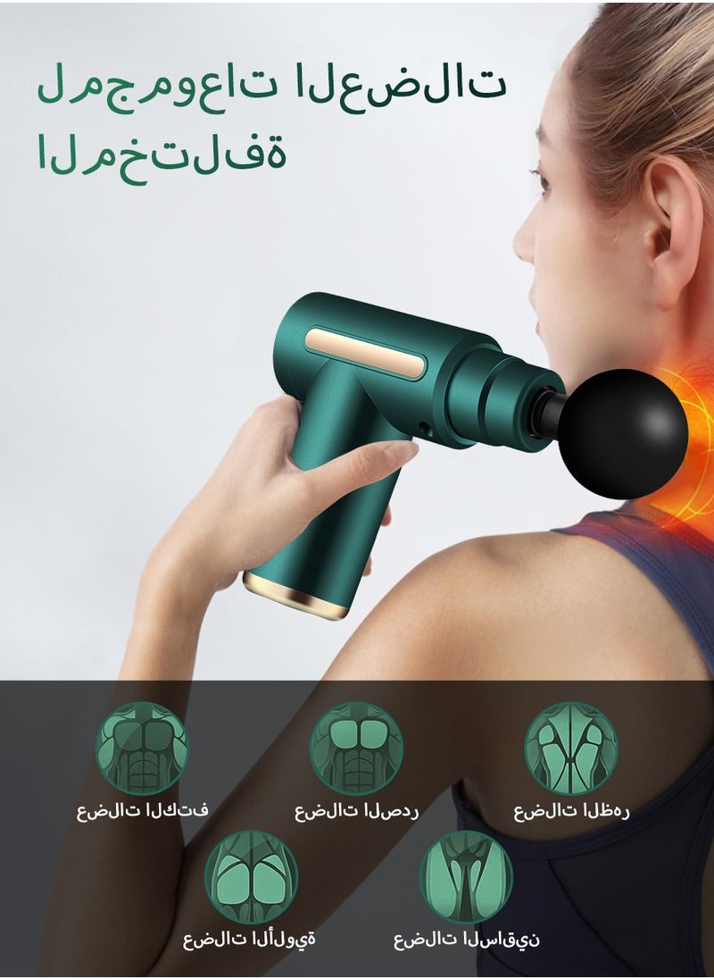 Mini Massage Gun Deep Tissue Massager, Handheld Percussion Massager with 6 Speeds and 4 Massage Heads, Quiet Portable Electric Massager for Muscle Pain Relief, Green - pzsku/Z1882A30C7BF3D03DA7B2Z/45/_/1740984269/3c4e774a-bf80-46f5-a666-ff84808ba08d