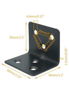 Generic Alamic Corner Brace Stainless Steel Shelf Support Brackets 38 x 30 x 30mm Right Angle L Shape Bracket for Furniture Wood Cabinets Shelves, 12 Pack  - Image 1