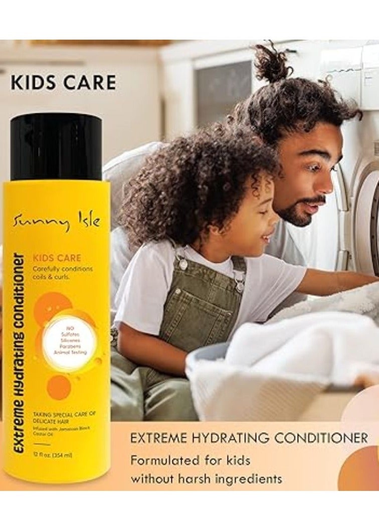 Sunny Isle Kids Care Extreme Hydrating Conditioner 12oz Gentle Care Conditioner for Children's Coils Waves Curls - Image 3