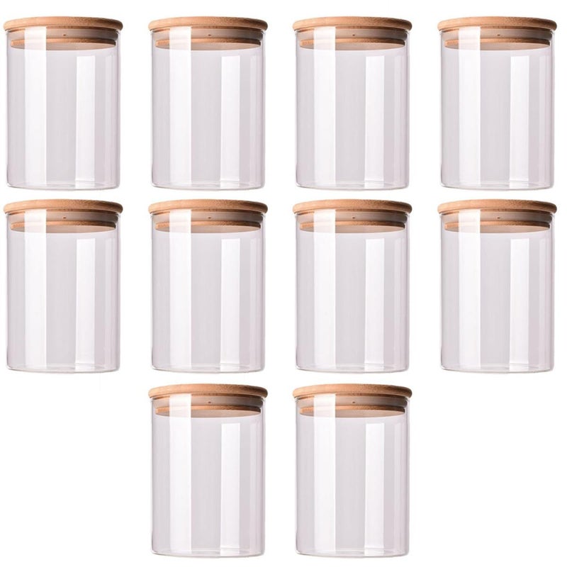 20pcs Borosilicate Glass Storage Jars With Airtight Lids For Kitchen Pantry Organization Tea Sugar Coffee - Image 2