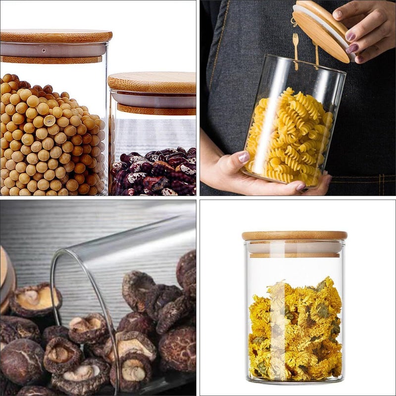 20pcs Borosilicate Glass Storage Jars With Airtight Lids For Kitchen Pantry Organization Tea Sugar Coffee - Image 4