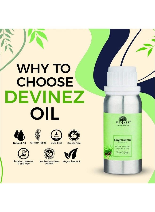 Devinez Saw Palmetto Certified Oil 100Ml (Serenoa Repens) 100% Pure Natural & Undiluted Therapeutic Grade In Anodized Aluminum Bottle  - Image 3