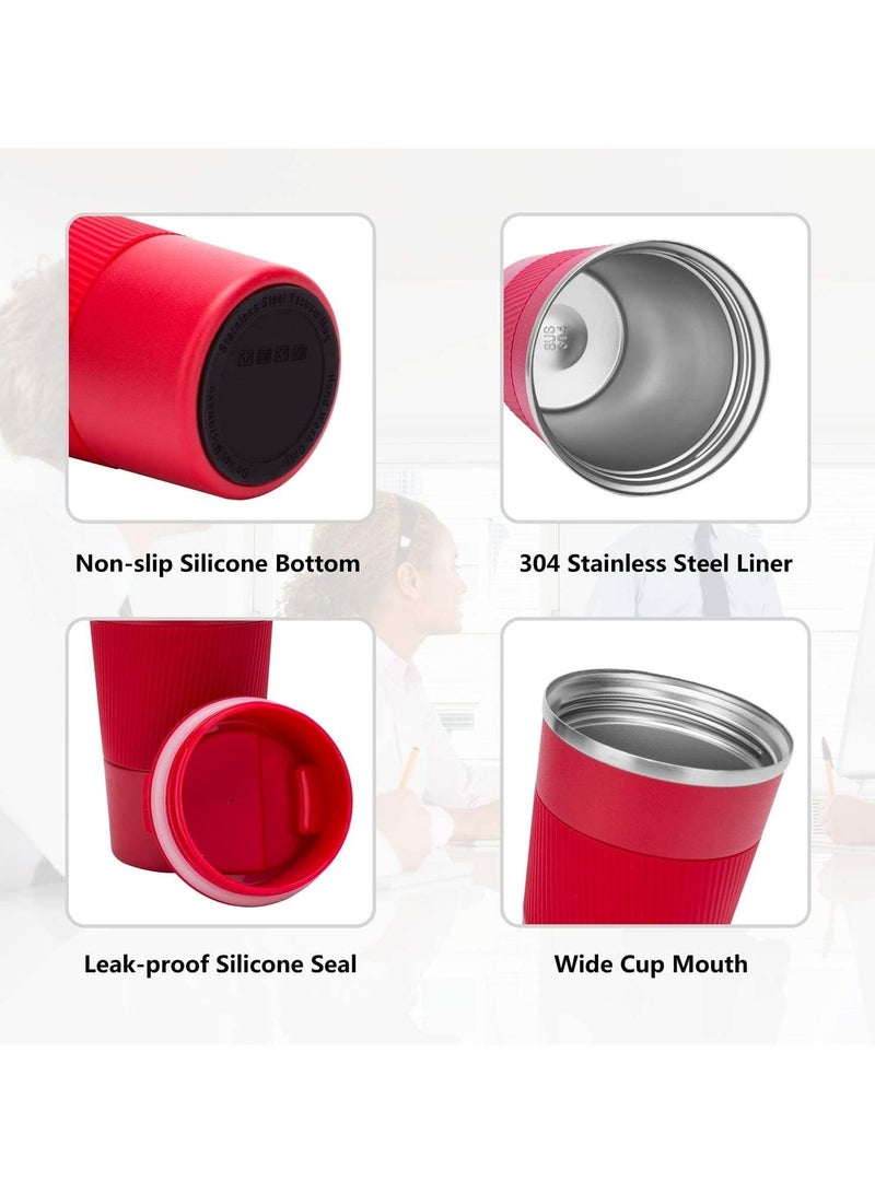 British Chef Coffee Cup 510ML Stainless Steel Cup Leakproof Insulated Thermal Coffee Cup Hiking Travelling Camping Best for Ice Drinks And Hot Beverages-RED  - Image 3