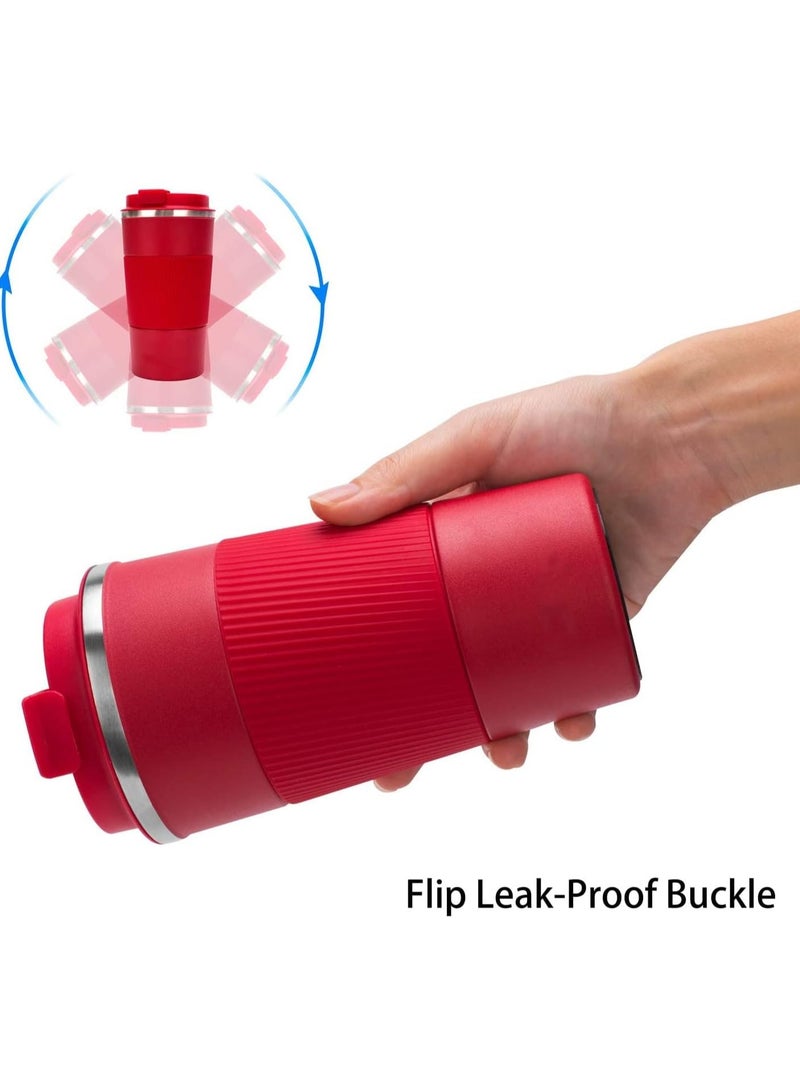 British Chef Coffee Cup 510ML Stainless Steel Cup Leakproof Insulated Thermal Coffee Cup Hiking Travelling Camping Best for Ice Drinks And Hot Beverages-RED  - Image 2