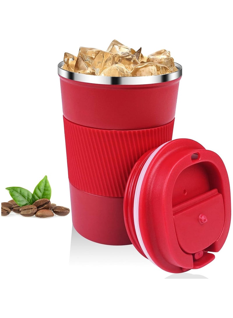 British Chef Coffee Cup 510ML Stainless Steel Cup Leakproof Insulated Thermal Coffee Cup Hiking Travelling Camping Best for Ice Drinks And Hot Beverages-RED  - Image 1