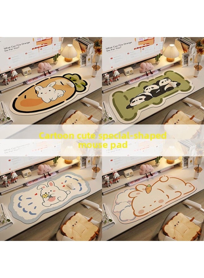 Cartoon Special-Shaped Non-Slip Mouse Pad Home Oversized Office Desk Pad Student Dormitory Cute Wear-Resistant Computer Keyboard Pad-Color:40*60cm [upgraded Mouse Pad-anti-slip And Comfortable]-Pattern:Pink Rabbit Sauce  - Image 2