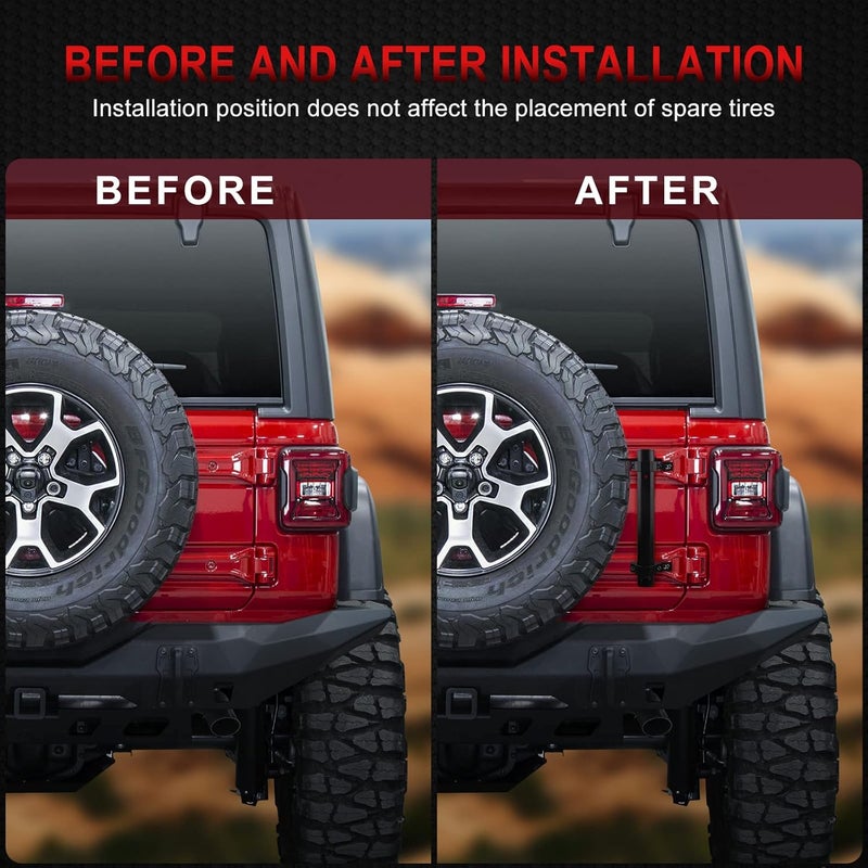ADTOPI Samman Jeep Flag Mount, Flagpole Holder Bracket JL, Tailgate Flagpole Mount with CB Antenna Base, Compatible with Jeep Wrangler JK JKU JL Unlimited 2007-2023 - Image 3
