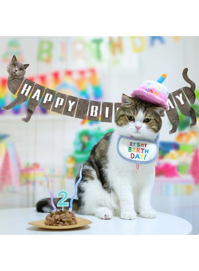 Hxezoc Cat Happy Birthday Banner, 16 Unique Paper Banners, Multicolored, 7.09 x 18.57 Inches, Lightweight, Indoor Use, Cat Theme, Perfect for Birthday Party, Room & Wall Decoration - Image 5
