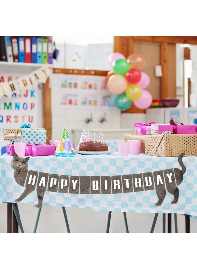 Hxezoc Cat Happy Birthday Banner, 16 Unique Paper Banners, Multicolored, 7.09 x 18.57 Inches, Lightweight, Indoor Use, Cat Theme, Perfect for Birthday Party, Room & Wall Decoration - Image 4