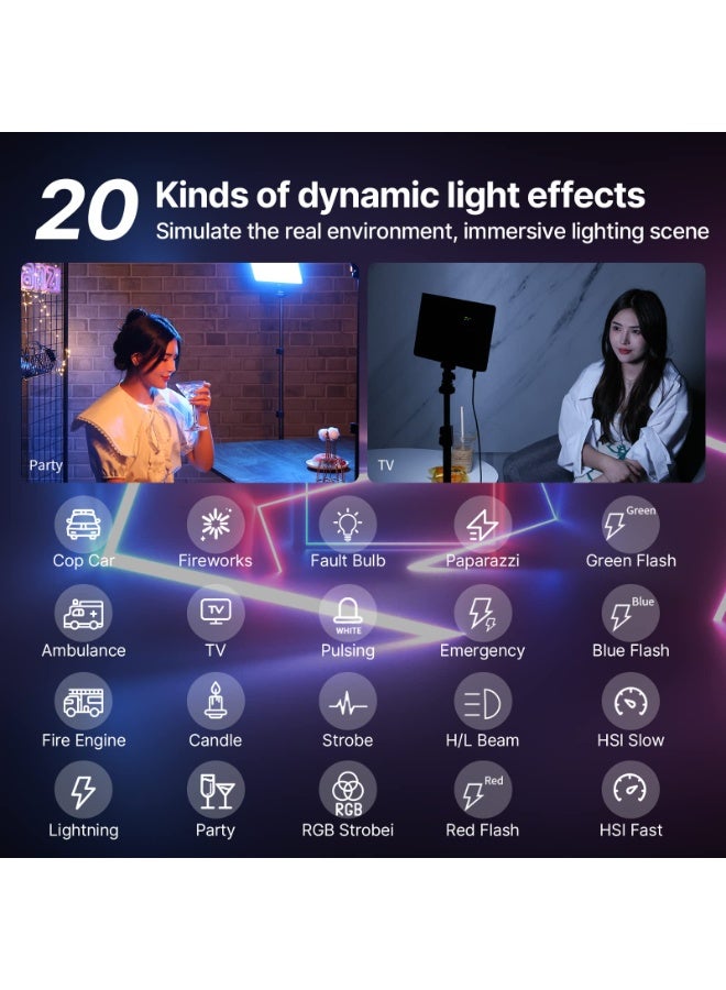 OasisLink Full-color RGB photography fill light, with camera hot shoe mount, rechargeable, long battery life, portable stand for taking photos and videos, LED pocket light, handheld mini RGB atmosphere light - Image 3