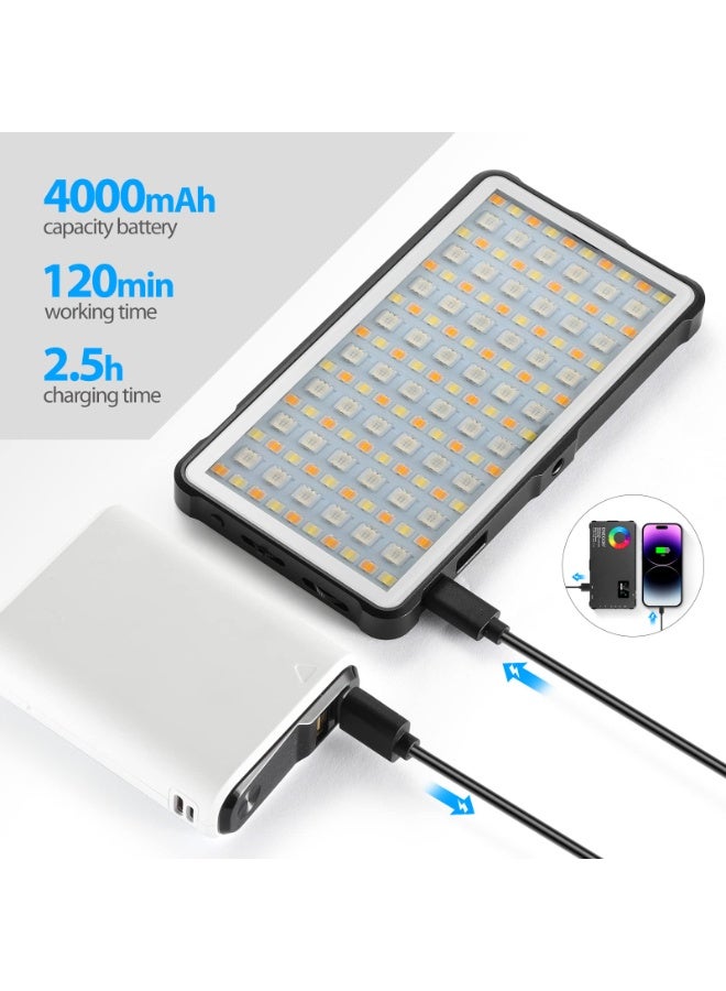 OasisLink Full-color RGB photography fill light, with camera hot shoe mount, rechargeable, long battery life, portable stand for taking photos and videos, LED pocket light, handheld mini RGB atmosphere light - Image 4