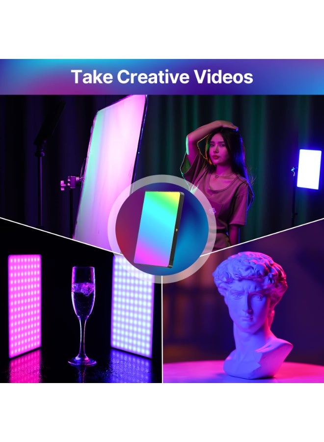 OasisLink Full-color RGB photography fill light, with camera hot shoe mount, rechargeable, long battery life, portable stand for taking photos and videos, LED pocket light, handheld mini RGB atmosphere light - Image 5