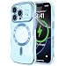 LCHULLE for iPhone 16 Pro Max Case for Women Girls Compatible with MagSafe Cute Curly Wave Shape Magnetic Love Heart Pattern with Camera Lens Cover Luxury Plating Shockproof Phone Case Baby Blue - Image 2