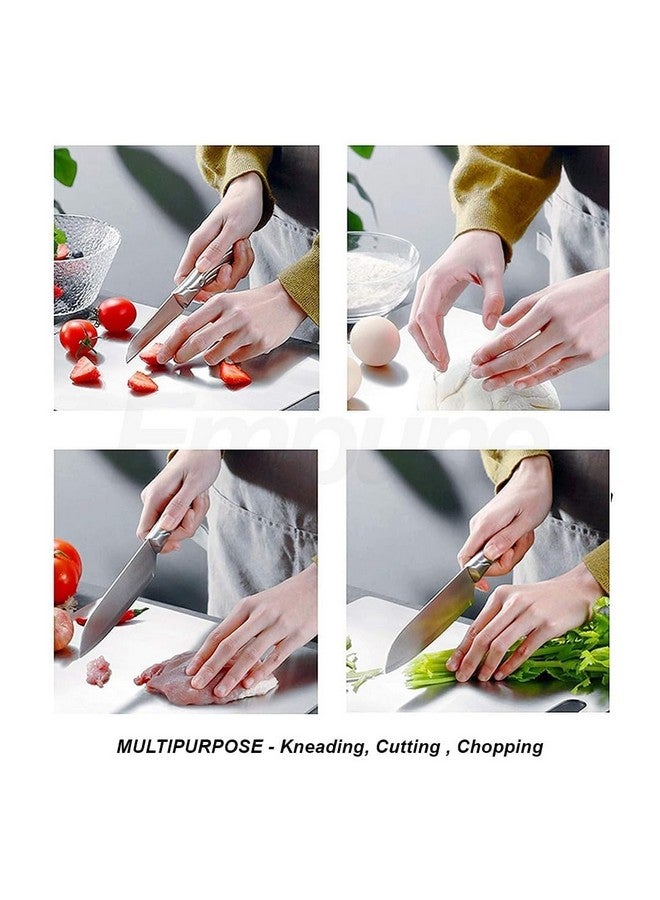 Empune Rectangular 304 Stainless Steel Chopping Board for Kitchen | with 1 Steel Straw & Anti-Skid Silicon Pad | for Cutting Vegetables, Meat, Fish, Fruits | Cutting Board | Medium | 31 x 21 cm  - Image 4
