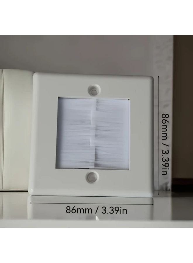 White Wall Mounted Cable Management Panel Brush Metal Spiral Design - Image 4