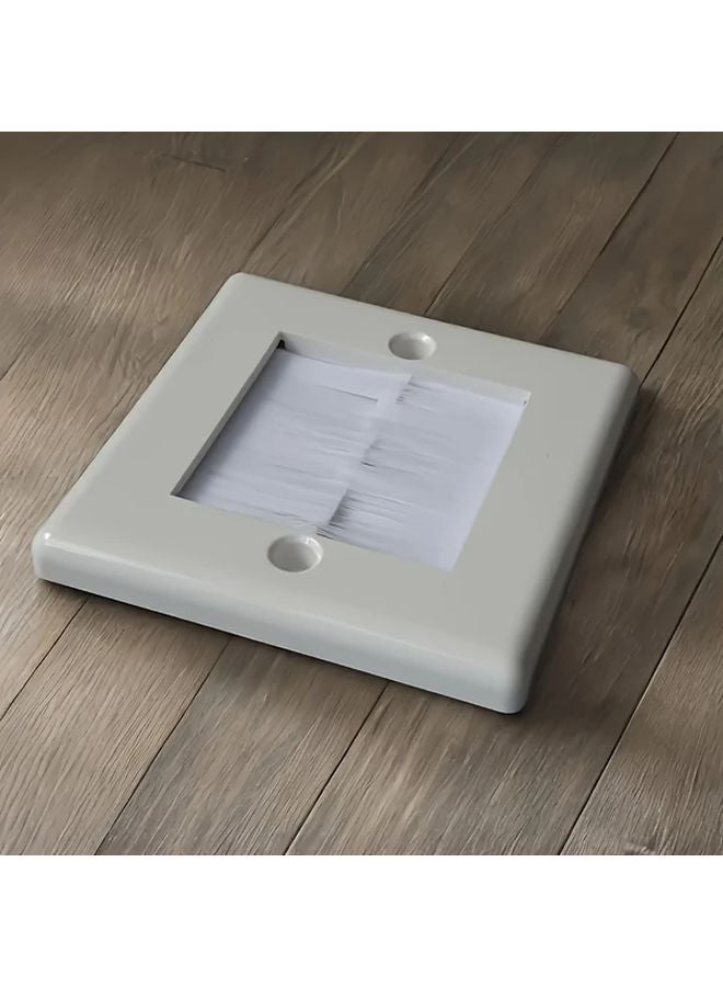 White Wall Mounted Cable Management Panel Brush Metal Spiral Design - Image 3