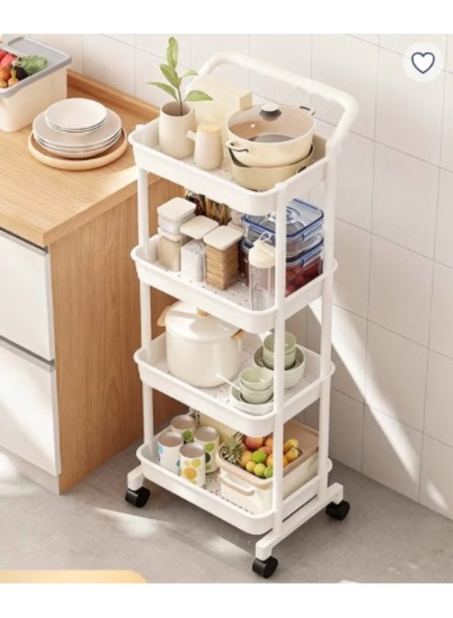 Rolling Utility Cart with Handle, 4-Tier Multi-Functional Movable Storage for Home & Office - Image 3