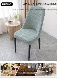DUNISO 4 Packs Chair Covers, Stretch Jacquard Dining Chair Slipcovers, Removable Washable Chair Protector, Elastic Chair Protector Seat Covers for Hotel Dining Room Ceremony Banquet Wedding Party  - Image 3