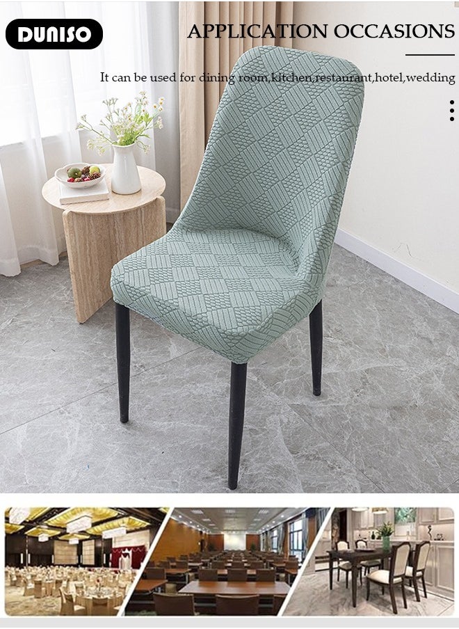 DUNISO - 4 Packs Chair Covers, Stretch Jacquard Dining Chair Slipcovers, Removable Washable Chair Protector, Elastic Chair Protector Seat Covers for Hotel Dining Room Ceremony Banquet Wedding Party - Image 1