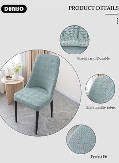 DUNISO 4 Packs Chair Covers, Stretch Jacquard Dining Chair Slipcovers, Removable Washable Chair Protector, Elastic Chair Protector Seat Covers for Hotel Dining Room Ceremony Banquet Wedding Party  - Image 2