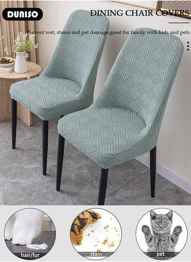 DUNISO - 4 Packs Chair Covers, Stretch Jacquard Dining Chair Slipcovers, Removable Washable Chair Protector, Elastic Chair Protector Seat Covers for Hotel Dining Room Ceremony Banquet Wedding Party - Image 1