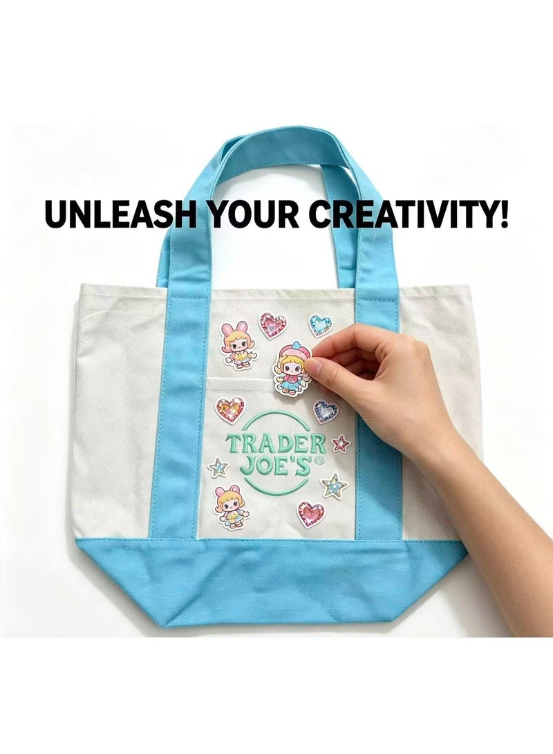 Trader Joe's Medium Canvas Tote Bag (Sky Blue) - Image 4