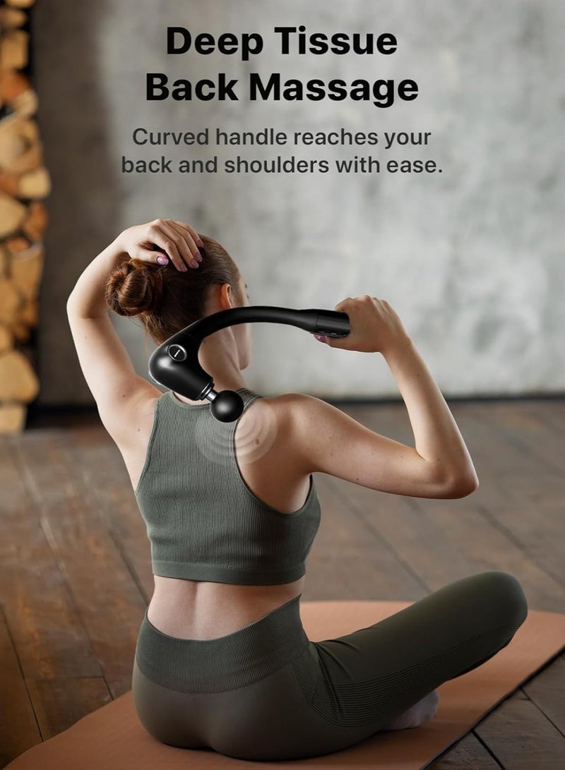 general Parquet Massage Gun with Upgraded Extension Handle, 10MM Massage Gun Deep Tissue, Back Massager, Muscles/Neck/Shoulders/Legs Massager Portable for Pain Relief, with 4 Massage Heads - Image 2