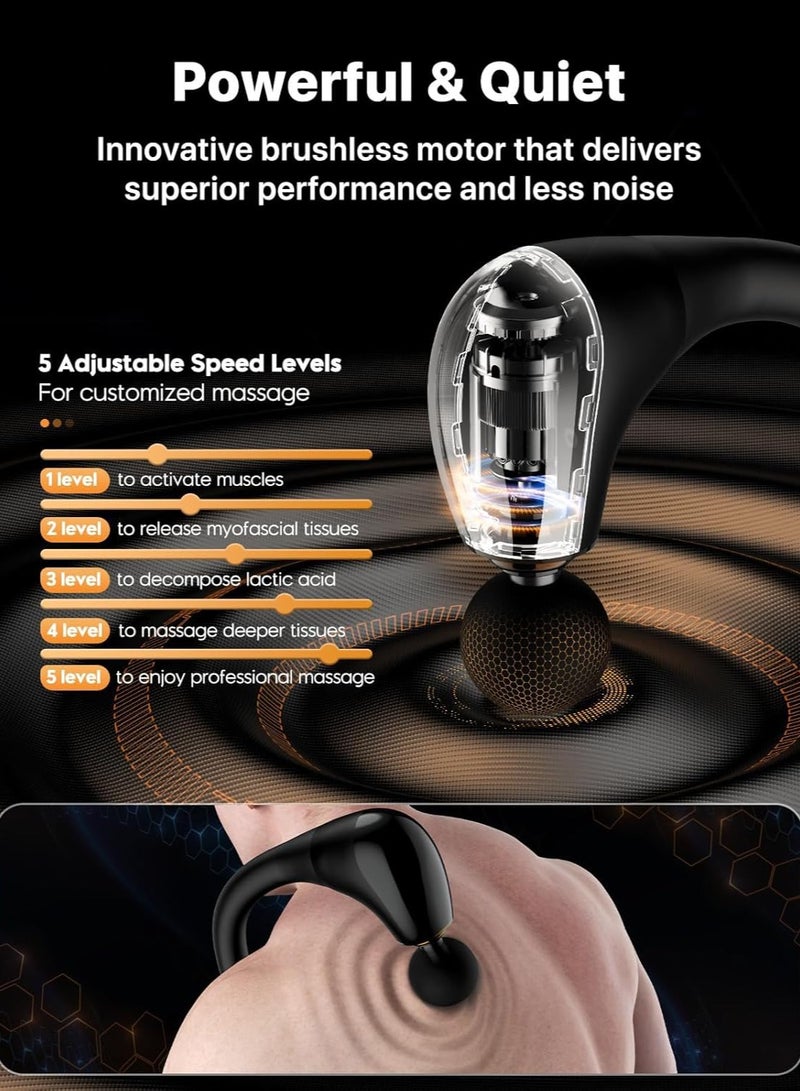 general Parquet Massage Gun with Upgraded Extension Handle, 10MM Massage Gun Deep Tissue, Back Massager, Muscles/Neck/Shoulders/Legs Massager Portable for Pain Relief, with 4 Massage Heads - Image 4