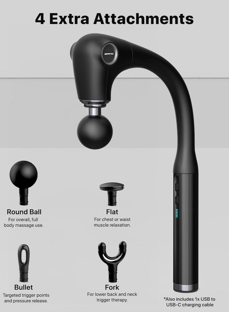 general Parquet Massage Gun with Upgraded Extension Handle, 10MM Massage Gun Deep Tissue, Back Massager, Muscles/Neck/Shoulders/Legs Massager Portable for Pain Relief, with 4 Massage Heads - Image 5