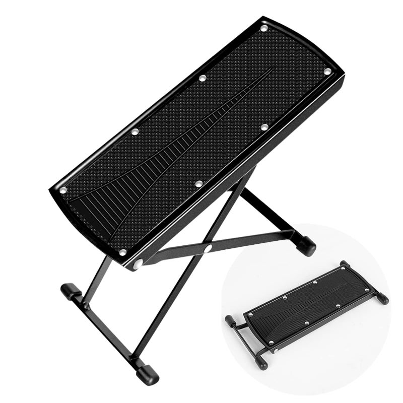 Lejesth Foldable 6-Position Height Adjustable Pedicure & Manicure Foot Rest, Non-Slip Rubber Foot Stool for Comfortable Home Nail Care, Easy Toenail Trimming & Nail Art Foot Stool - Image 1