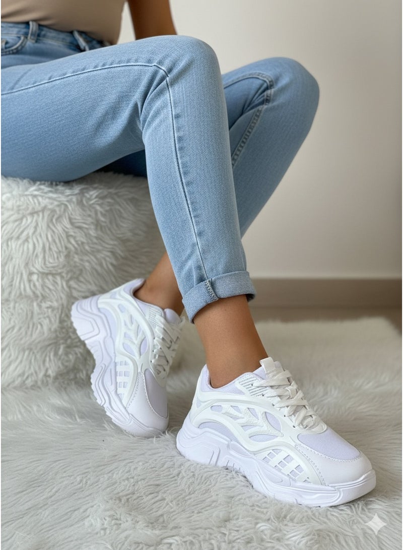 فيبراندا حذاء رياضي عصري للنساء L-546-ابيض - Image 2