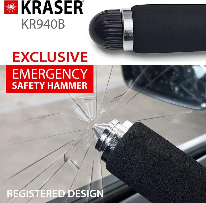 KRASER KR940B Anti-Theft Car Steering Wheel Lock - High Security Combination Bar, Black-Yellow - Image 5