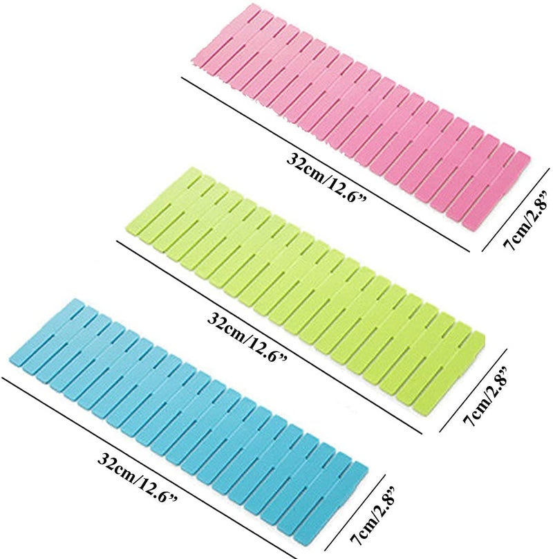 Eugle Mart Drawer Organizer Grid Dividers Adjustable Plastic DIY Partition Separators Storage Box Tidy Inserts for Underwear Sock Bra Tie Scarf Tshirt Ornament Makeup Kitchen Cutlery 10 Plate - Image 3