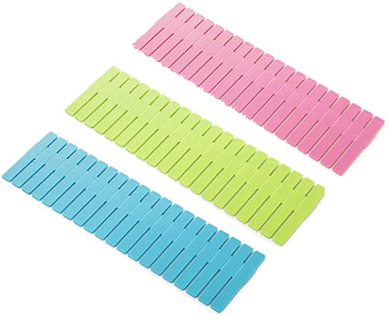 Eugle Mart Drawer Organizer Grid Dividers Adjustable Plastic DIY Partition Separators Storage Box Tidy Inserts for Underwear Sock Bra Tie Scarf Tshirt Ornament Makeup Kitchen Cutlery 10 Plate - Image 1
