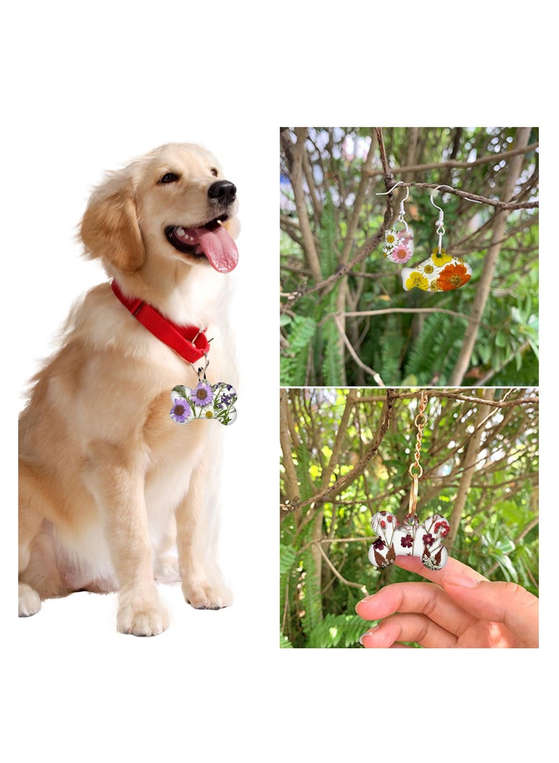 Excefore زهور مضغوطة مجففة للراتنج، 60 قطعة زهور طبيعية مضغوطة حقيقية مع قوالب سحرية للراتنج لصنع بطاقات الذكرى والفنون والحرف اليدوية وصناعة المجوهرات وصنع الشموع والصابون وزينة الأظافر - Image 5