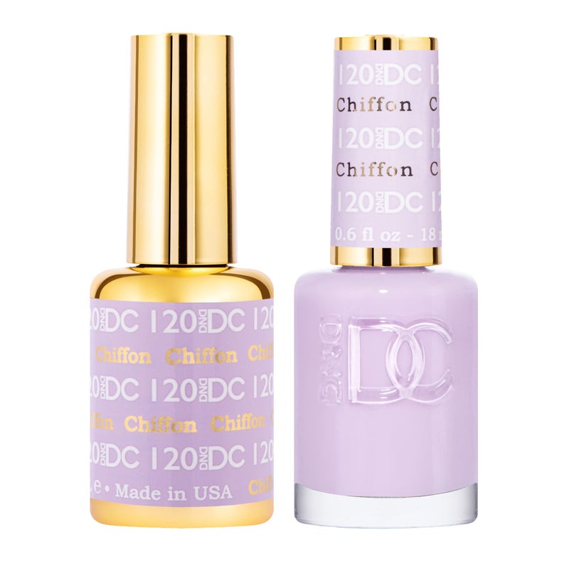 DND DC Gel Polish Set Purple Collection UVLED Gel Polish and Air Dry Nail Lacquer Matching ChipFree Polish Duo 120 Chiffon 05 Fl Oz