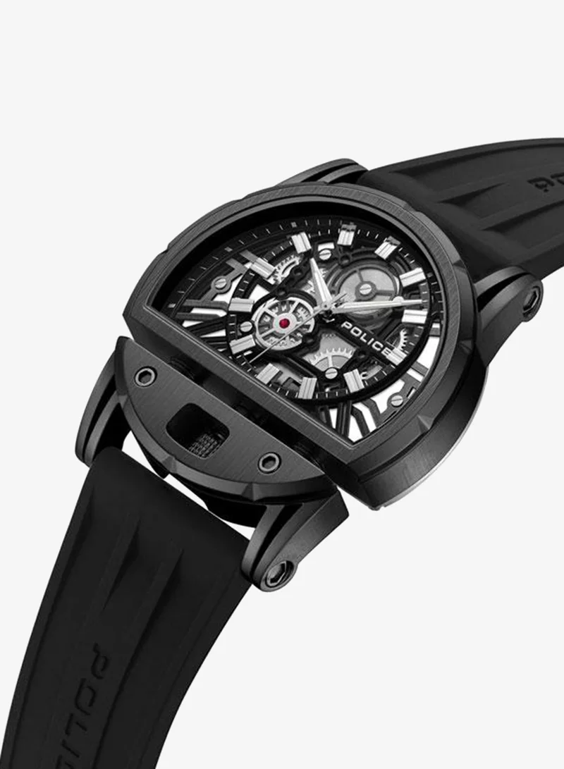 Police Daintree 2.0 Black Dial Black Silicone Strap Analog Watch for Men - 46mm