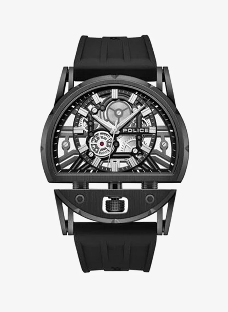 Police Daintree 2.0 Black Dial Black Silicone Strap Analog Watch for Men - 46mm