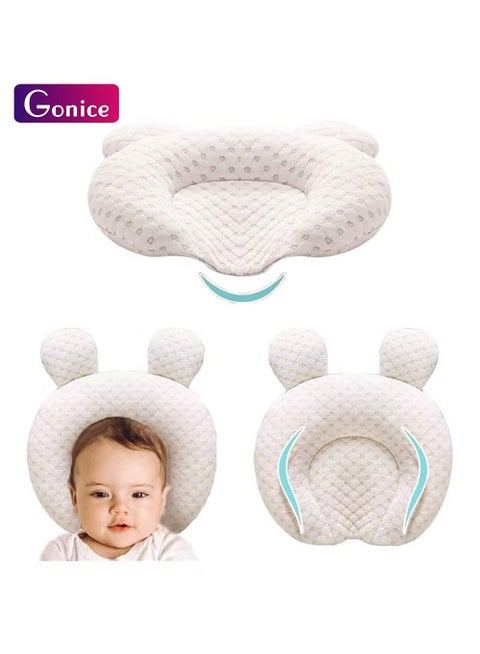 Portable Baby Pillow – Adjustable Ergonomic Pillow with Cute Heart Design, Soft Breathable & Hypoallergenic Pillow for Newborn Sleeping, Prevents Flat Head, Cozy & Washable