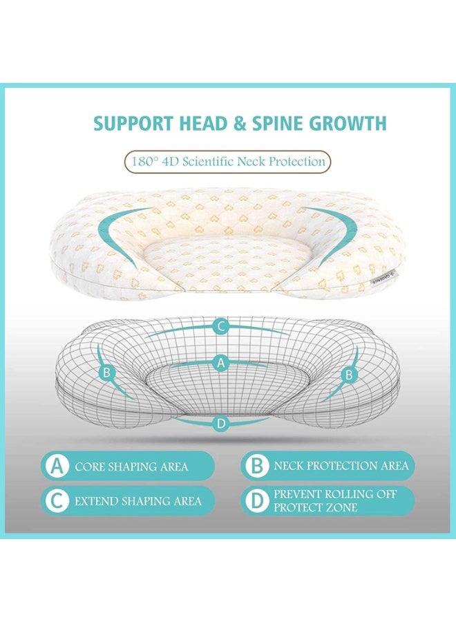 جونيس وسادة محمولة للأطفال – وسادة قابلة للتعديل بتصميم إيرغونومي وقلب لطيف، ناعمة ونَفَّاذة ومقاومة للحساسية، مخصصة لنوم حديثي الولادة، تمنع تسطح الرأس، مريحة وقابلة للغسل - Image 2