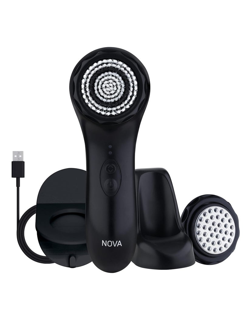 NOVA Spa Sciences - NOVA - Sonic Cleansing Brush with Bristles & Infusion System – Anti-Aging Facial Exfoliating, Waterproof, and USB Rechargeable  - Image 1
